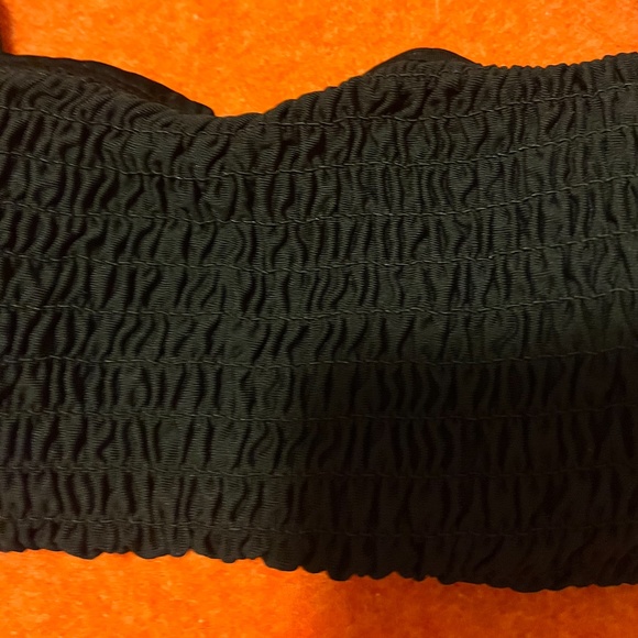 Black smocked bralette bikini swimsuit top NWT - Picture 3 of 10
